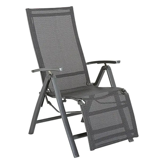 Sunfun Maja Garten-Liegestuhl Aluminium, Textil, Rückenlehne verstellbar, Anthrazit, B x T x H: 61 x 69 x 111 cm