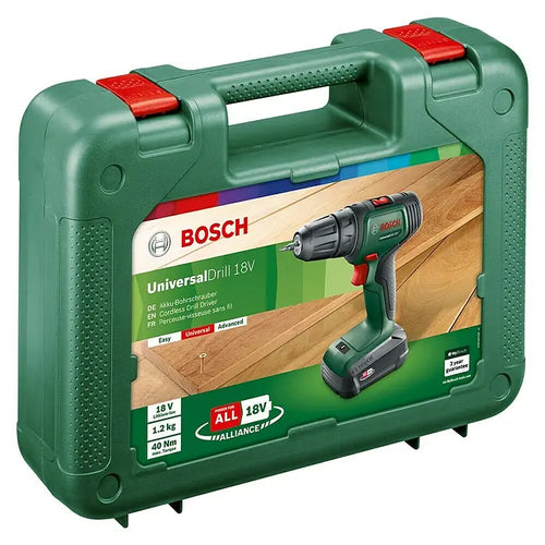 Bosch Power for All 18V Akku-Bohrschrauber UniversalDrill 18 18 V, 1 Akku, 1,5 Ah