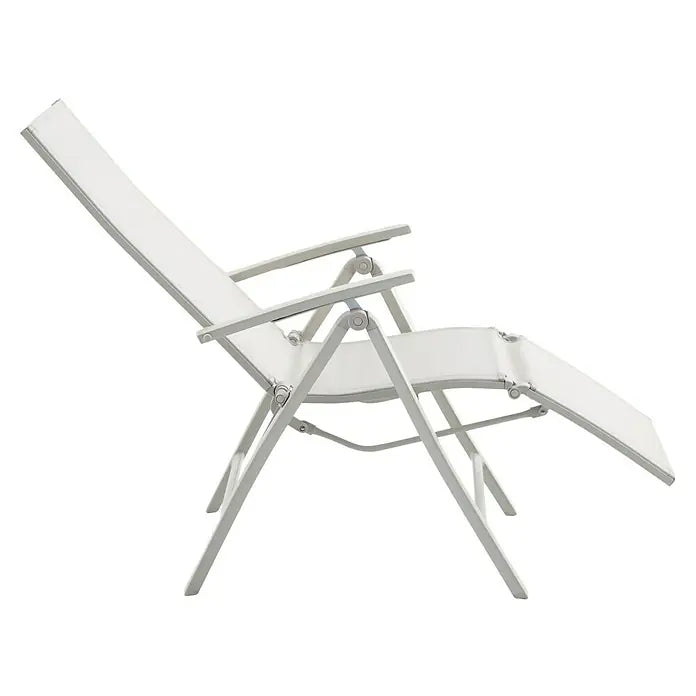 Sunfun Maja Garten-Liegestuhl Aluminium, Textil, Rückenlehne verstellbar, Light-Greige, B x T x H: 61 x 69 x 111 cm